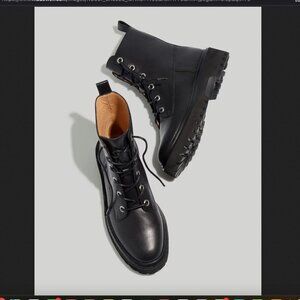 Madewell | The Rayna Lace-Up Boot in Leather